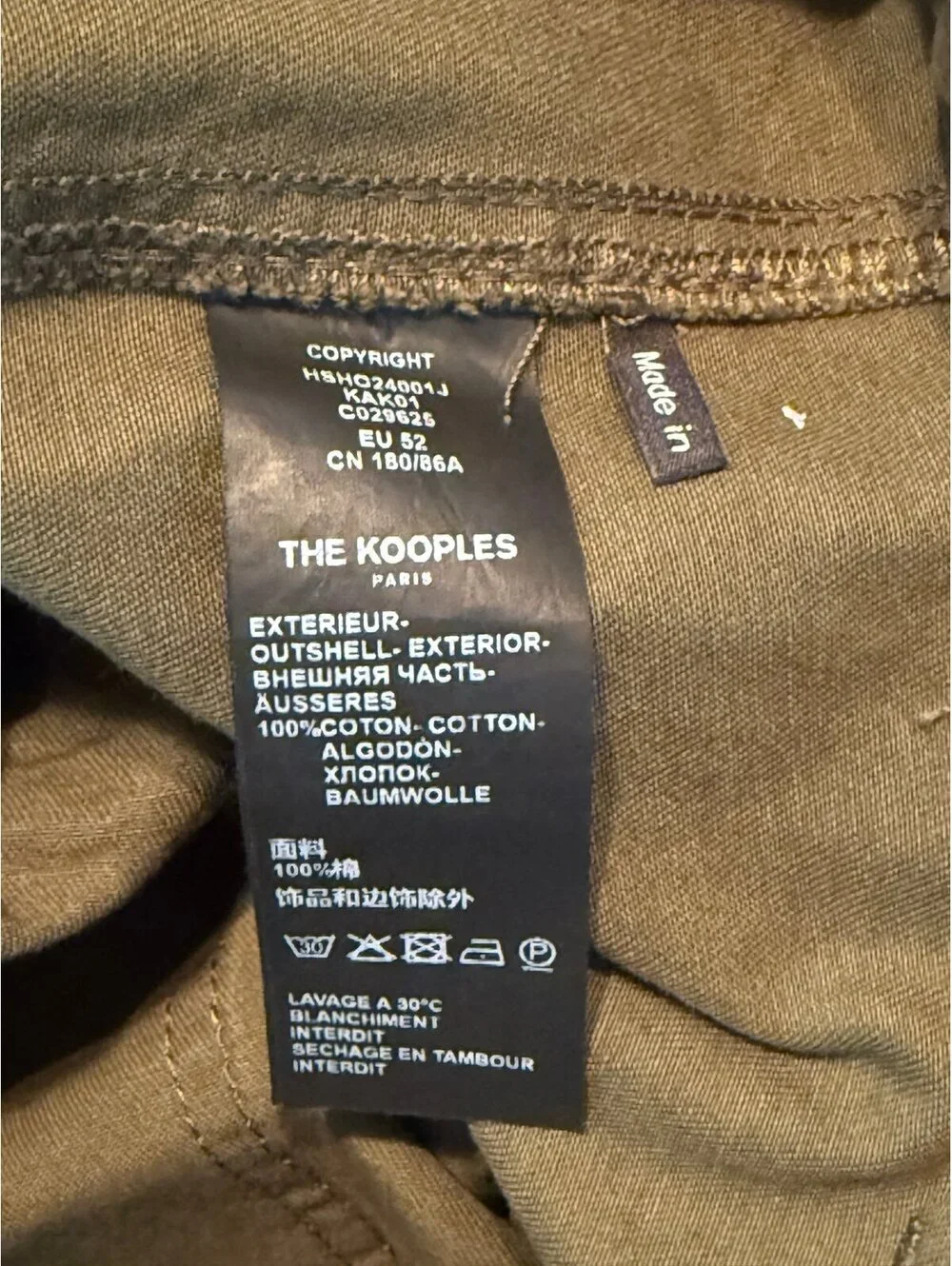 The Kooples‎ Patch Pocket Shorts Olive Green Men’s EU 52 XL NWT $175